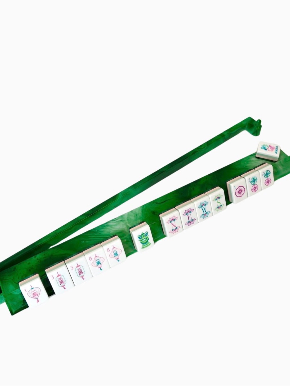 Mahjong Green Acrylic Racks & Pushers - Picture 4 of 4